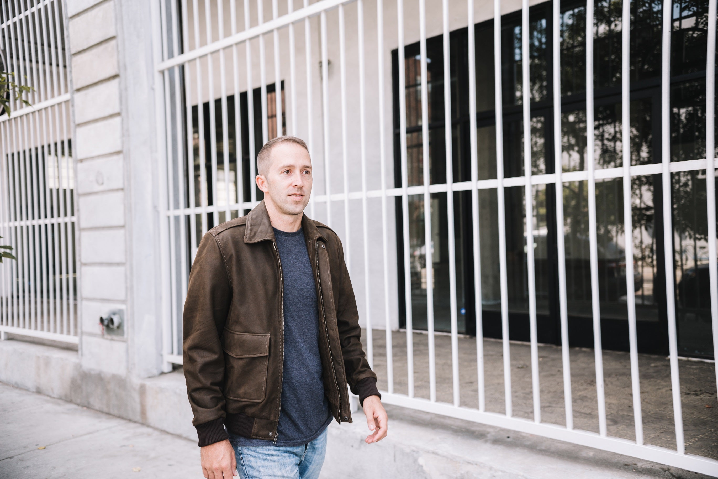 Mens Leather Bomber Jacket