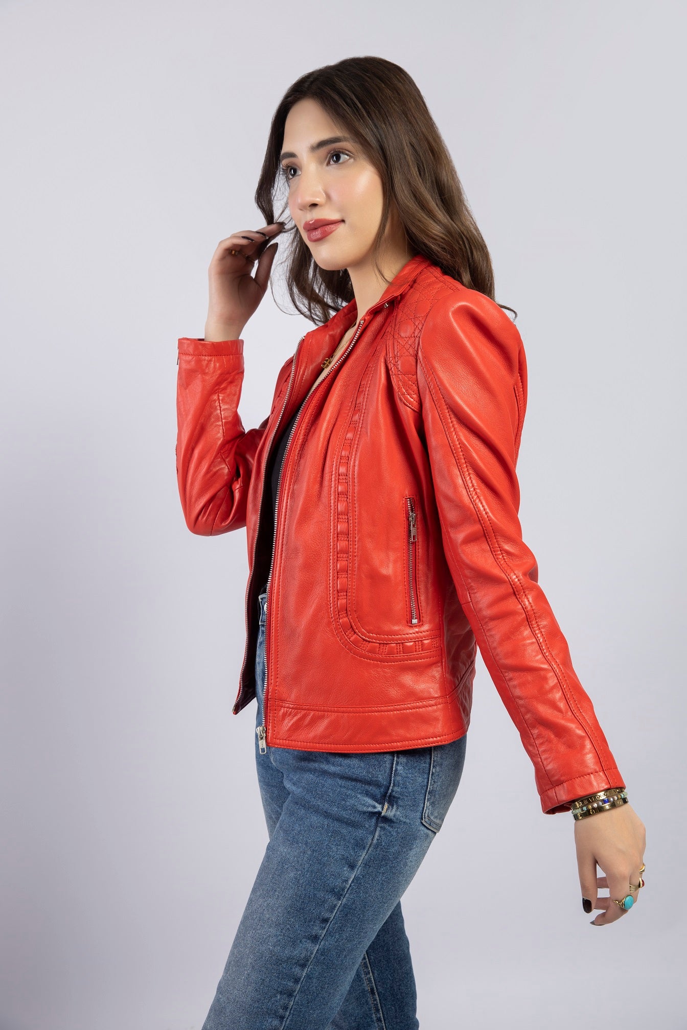 Women Chelsea Genuine Lambskin Leather Jacket