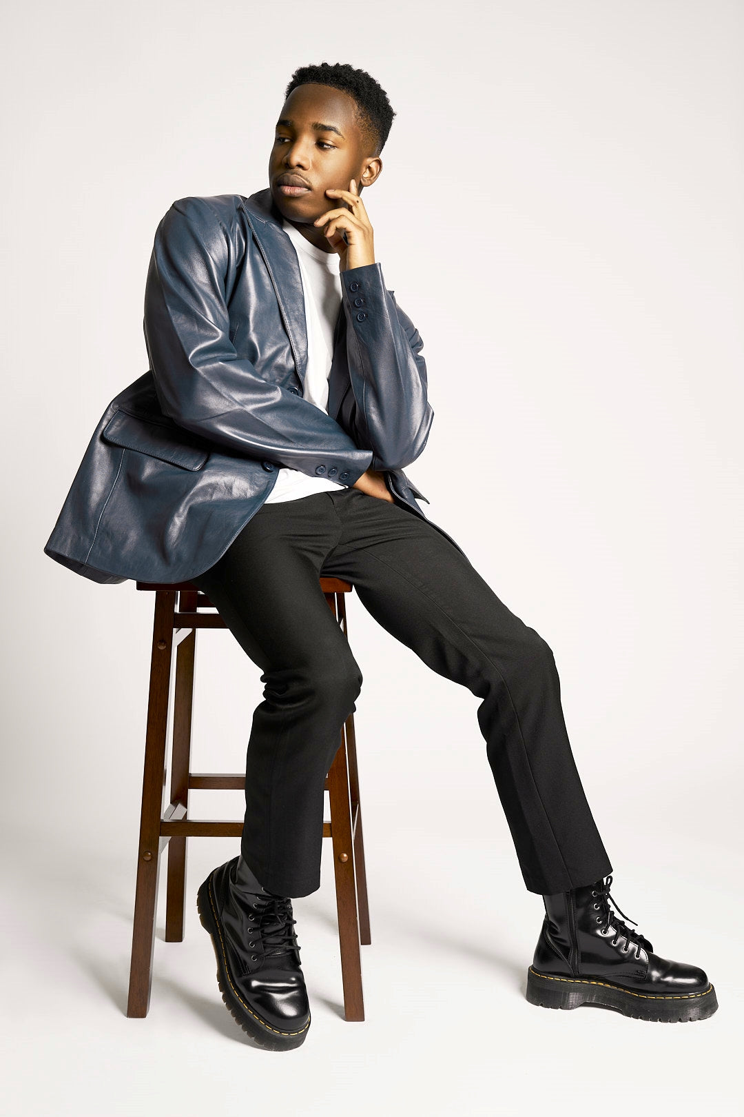 Mens Ken Lambskin Leather Blazer