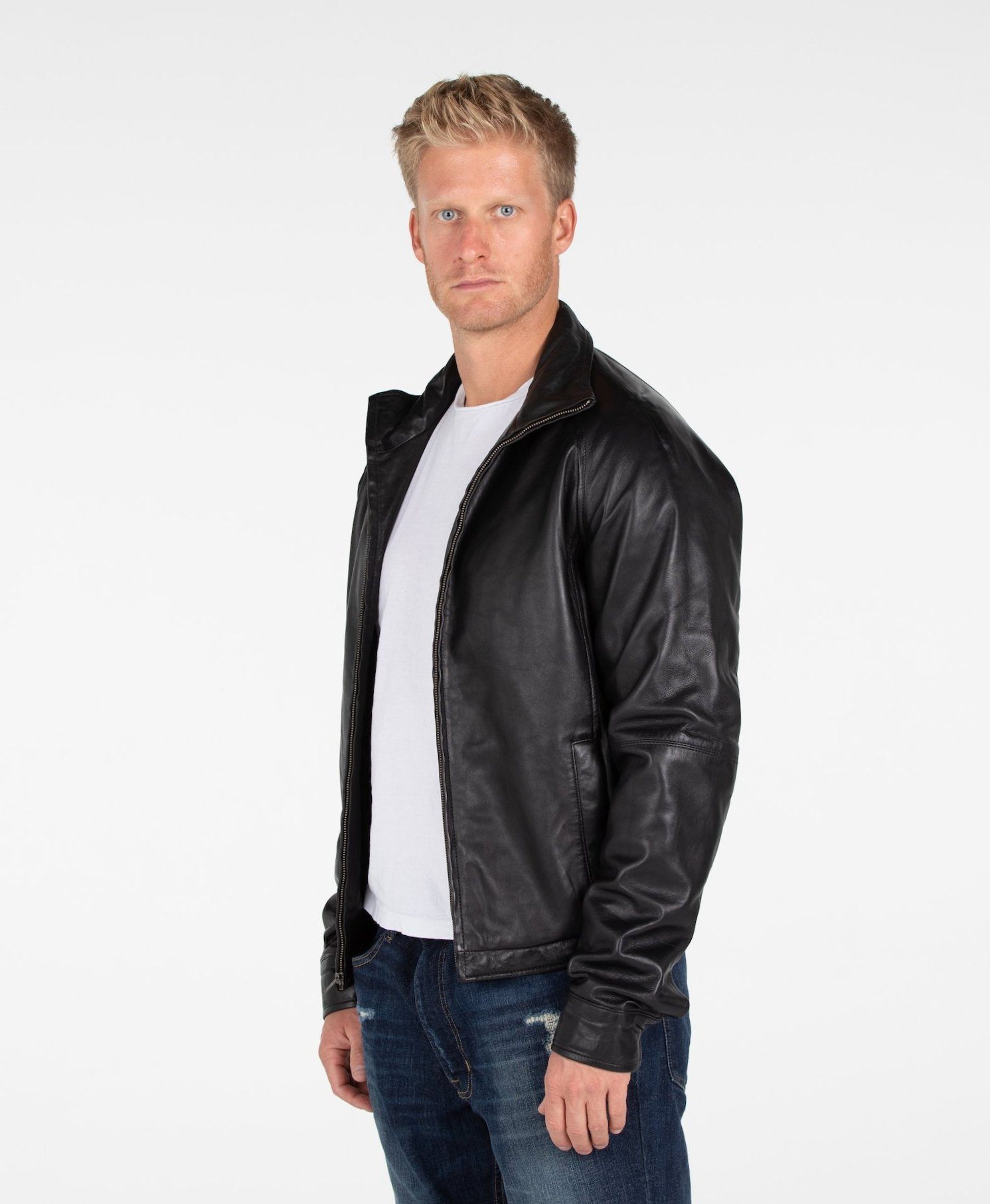 Leather Jacket - B&A Classic Men's Lambskin Leather Jacket