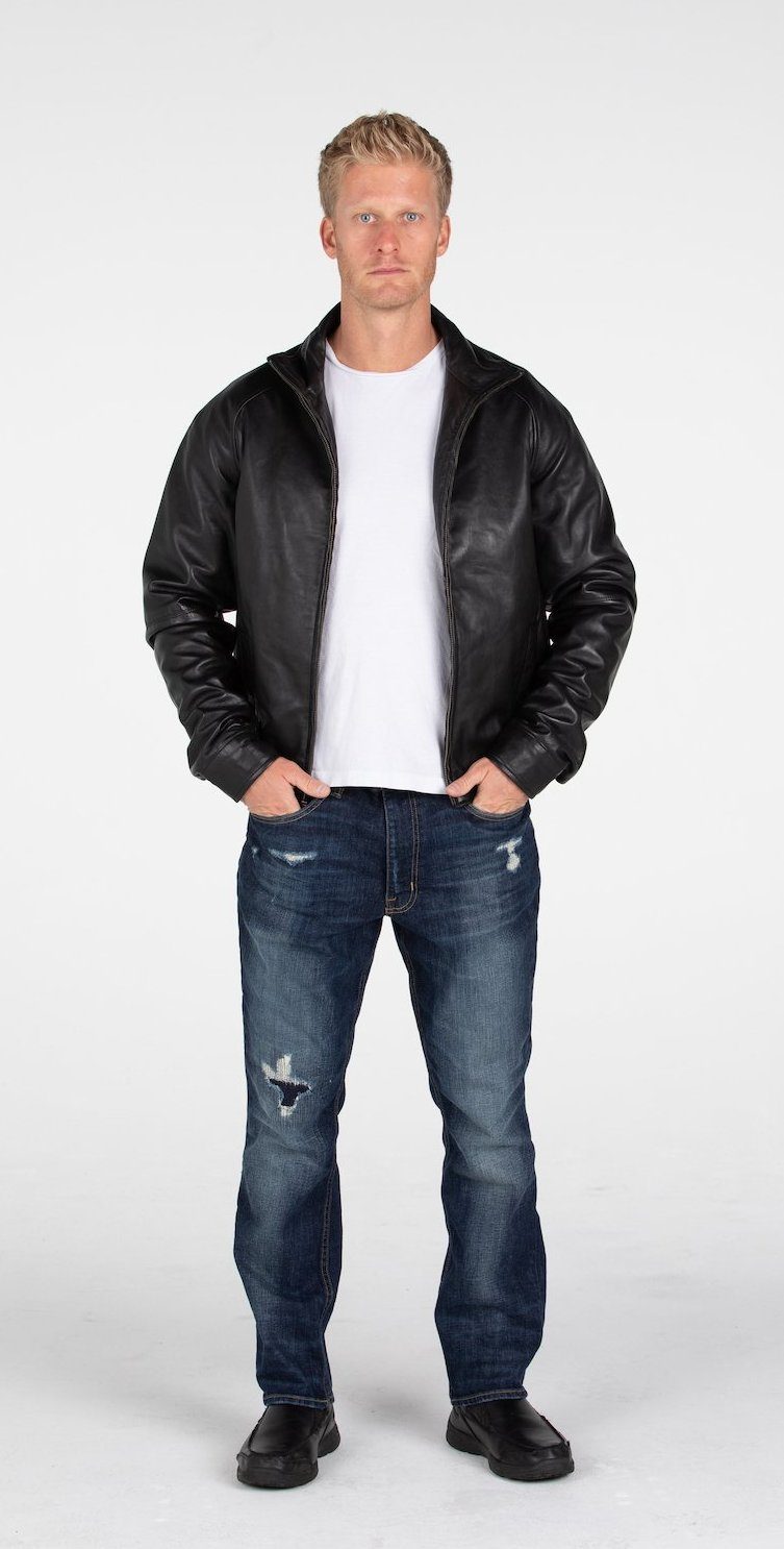 Leather Jacket - B&A Classic Men's Lambskin Leather Jacket