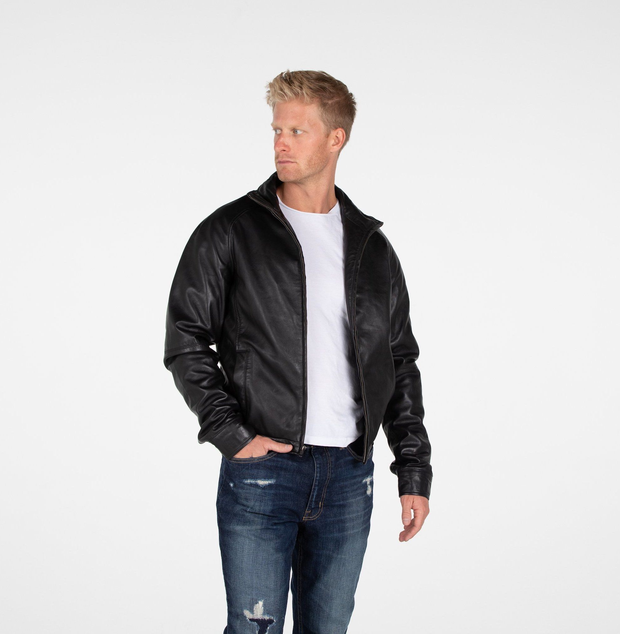 Leather Jacket - B&A Classic Men's Lambskin Leather Jacket