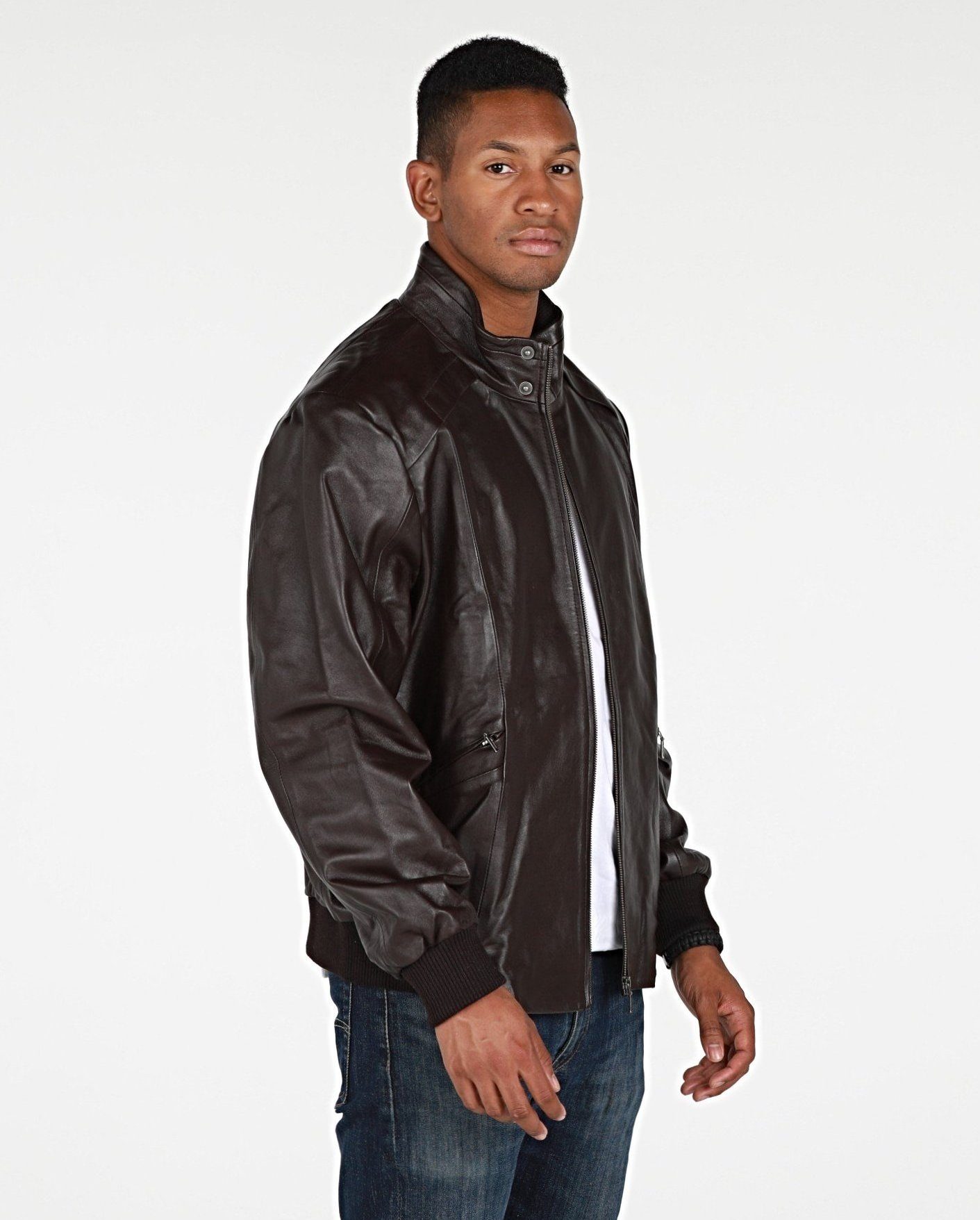 Leather Jacket - Mens Calypso Bomber Leather Jacket