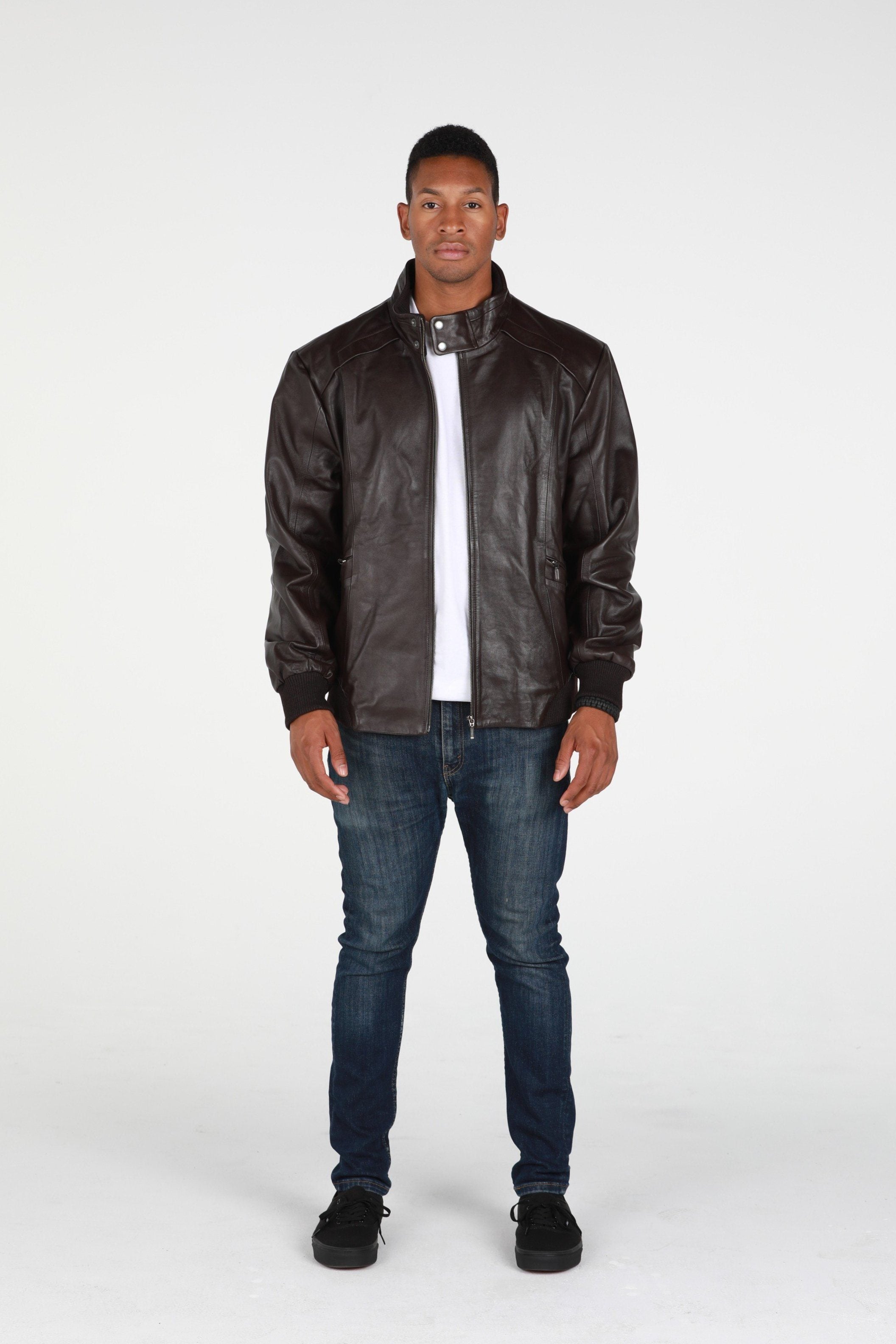 Leather Jacket - Mens Calypso Bomber Leather Jacket