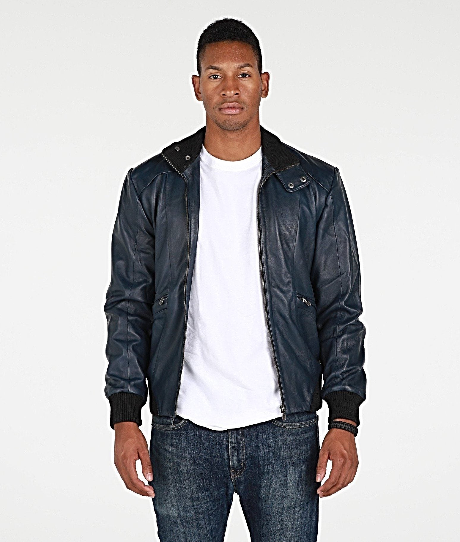Leather Jacket - Mens Calypso Bomber Leather Jacket