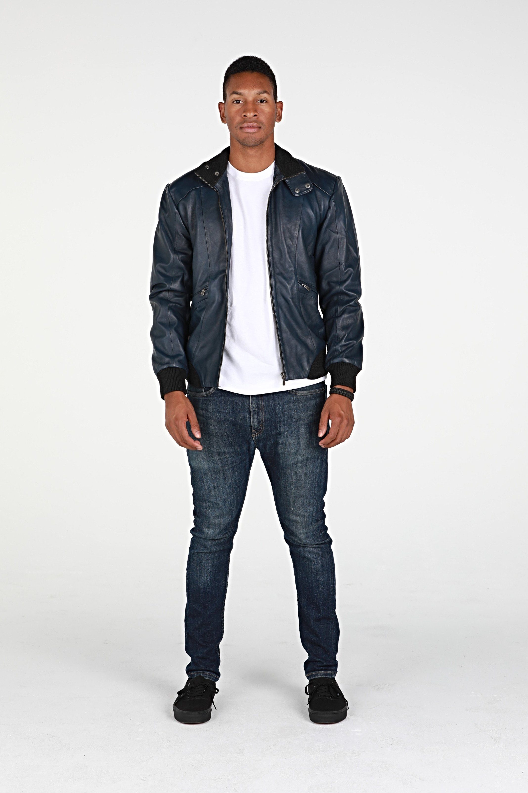 Leather Jacket - Mens Calypso Bomber Leather Jacket