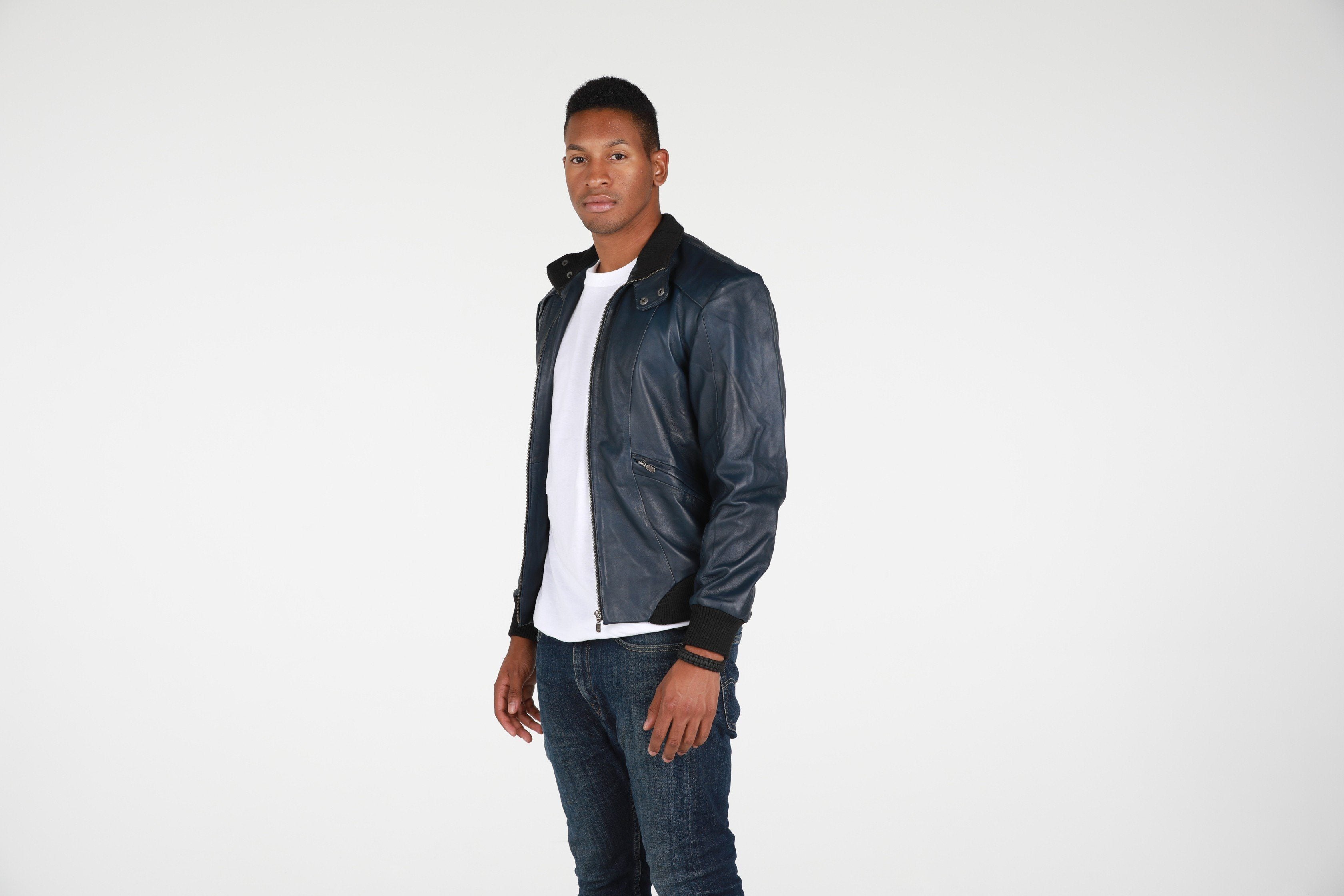 Leather Jacket - Mens Calypso Bomber Leather Jacket