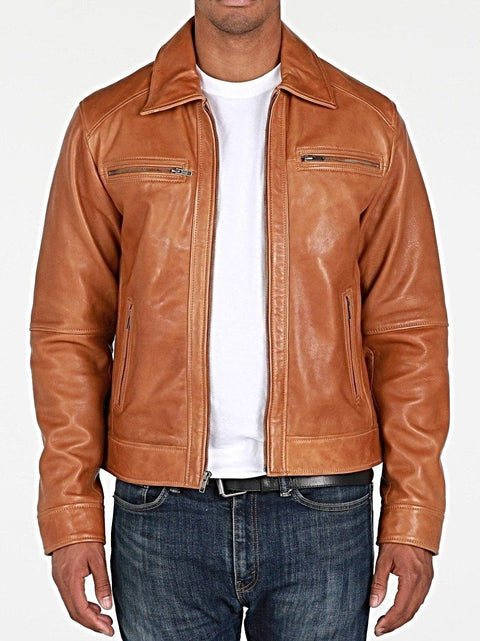 Leather Jacket - Mens Cameron Leather Jacket