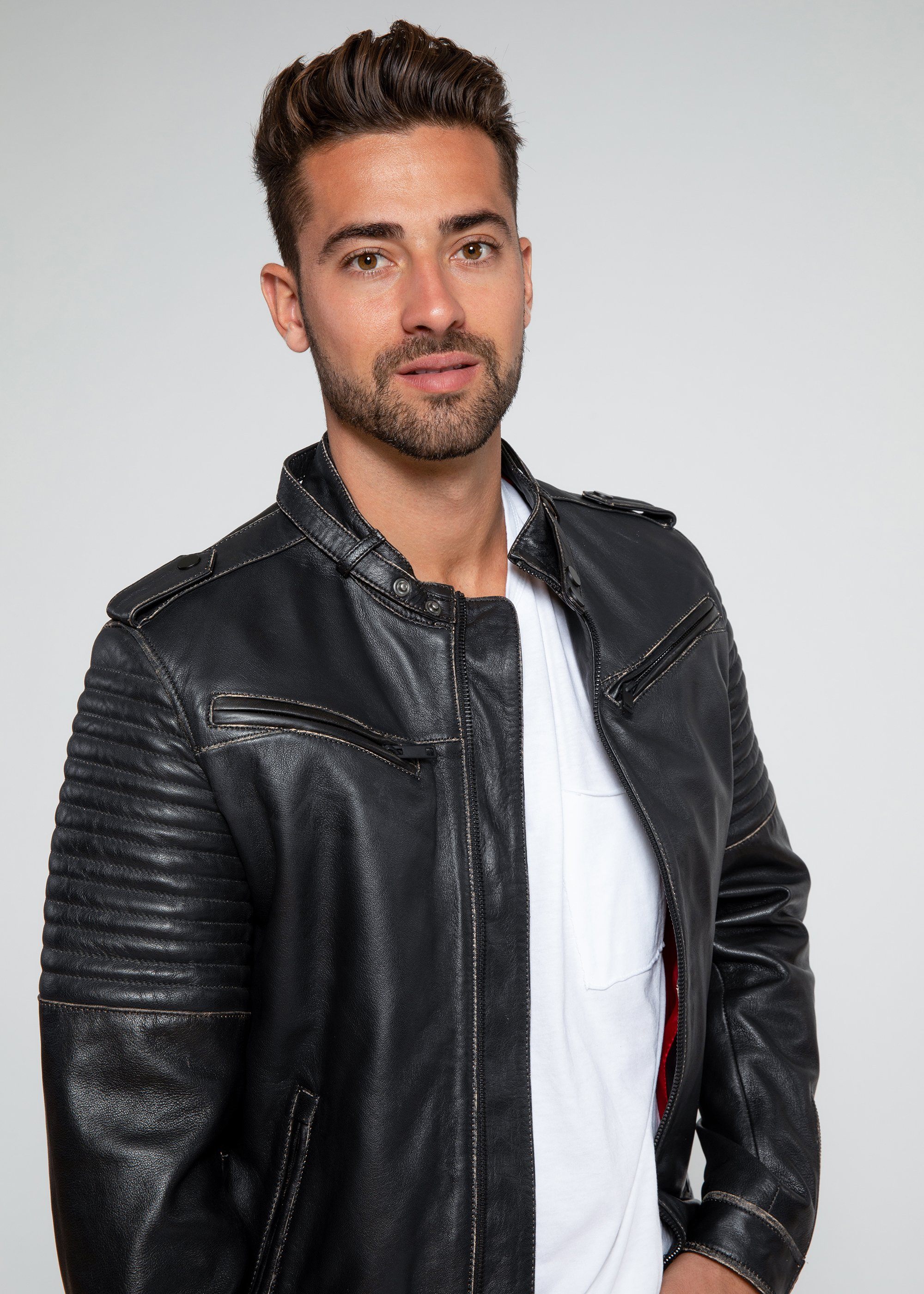 Leather Jacket - Mens Stark Distressed Leather Jacket - Clearance