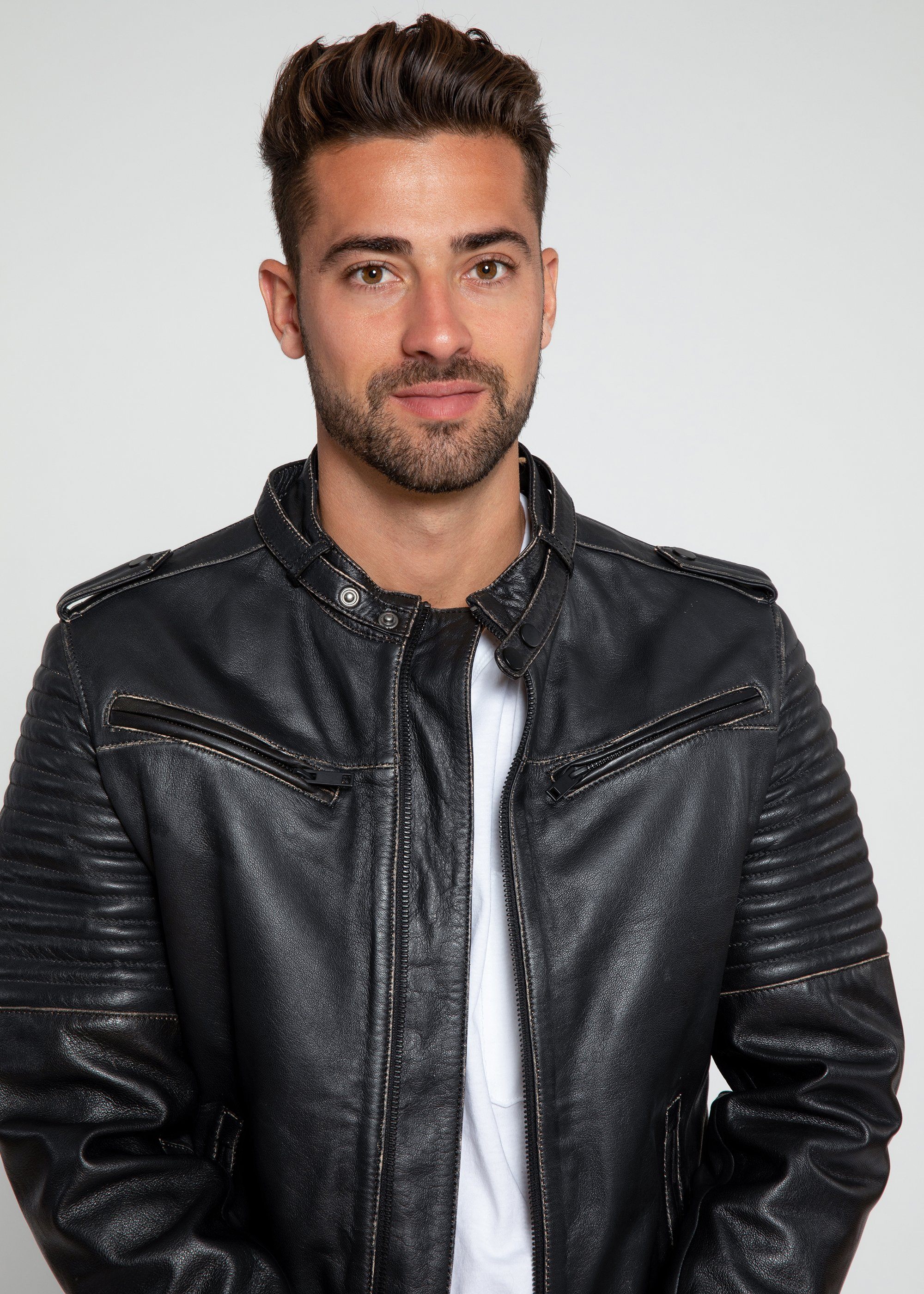 Leather Jacket - Mens Stark Distressed Leather Jacket - Clearance