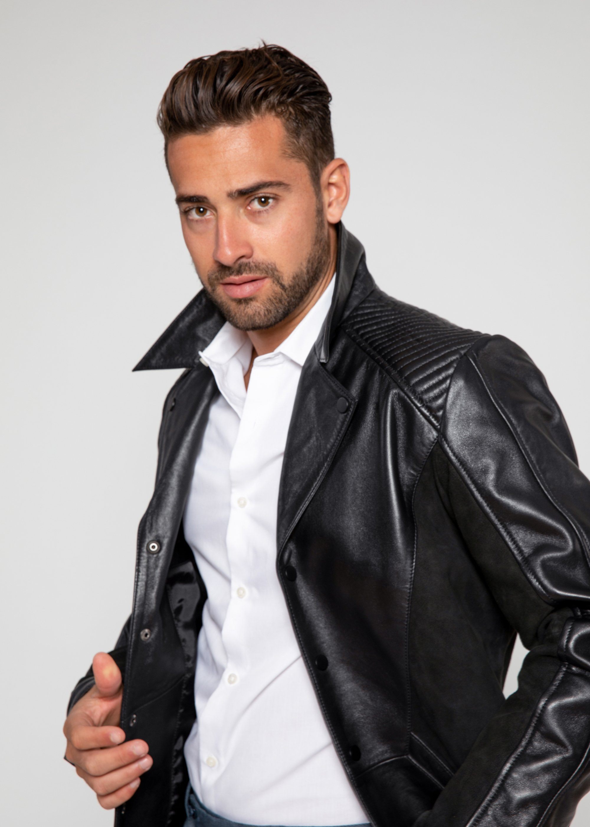 Mens Leather Blazer - Men's Tormund Suede Leather Blazer - Clearance