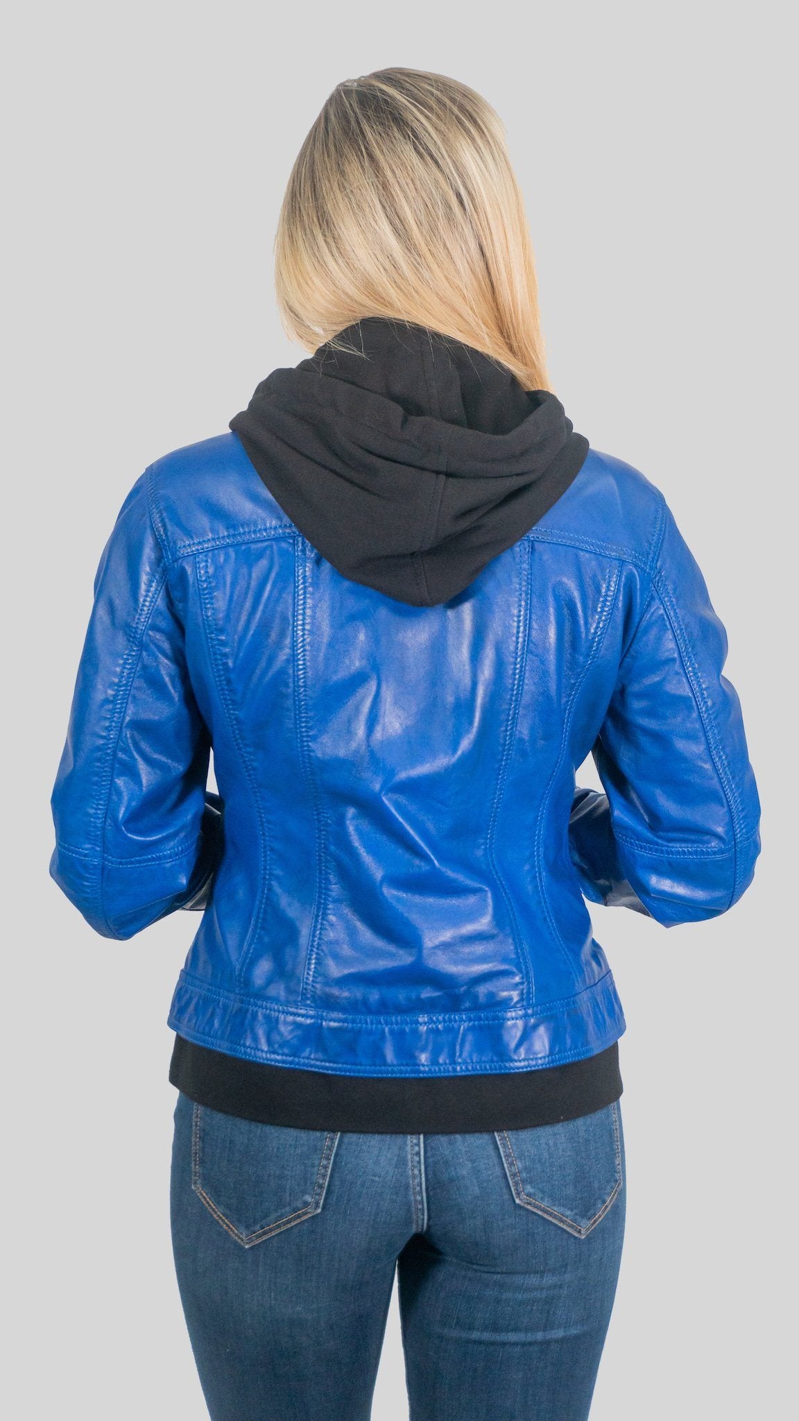 Womens Leather Jacket - Annalise Womens Leather Jacket Blue