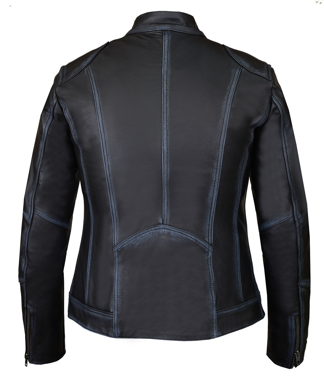 FAD Women Sassy Leather Jacket w/ Armor Protection - FADLeather