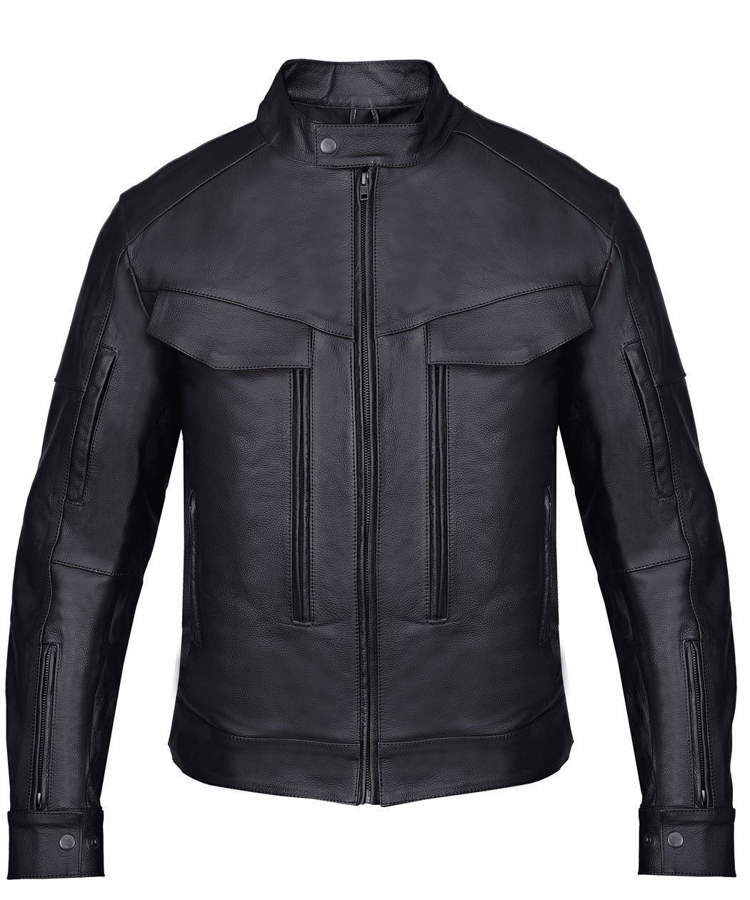 FAD Mens Outlaw Motorcycle Cruiser Jacket w/ Armor Protection - FADLeather