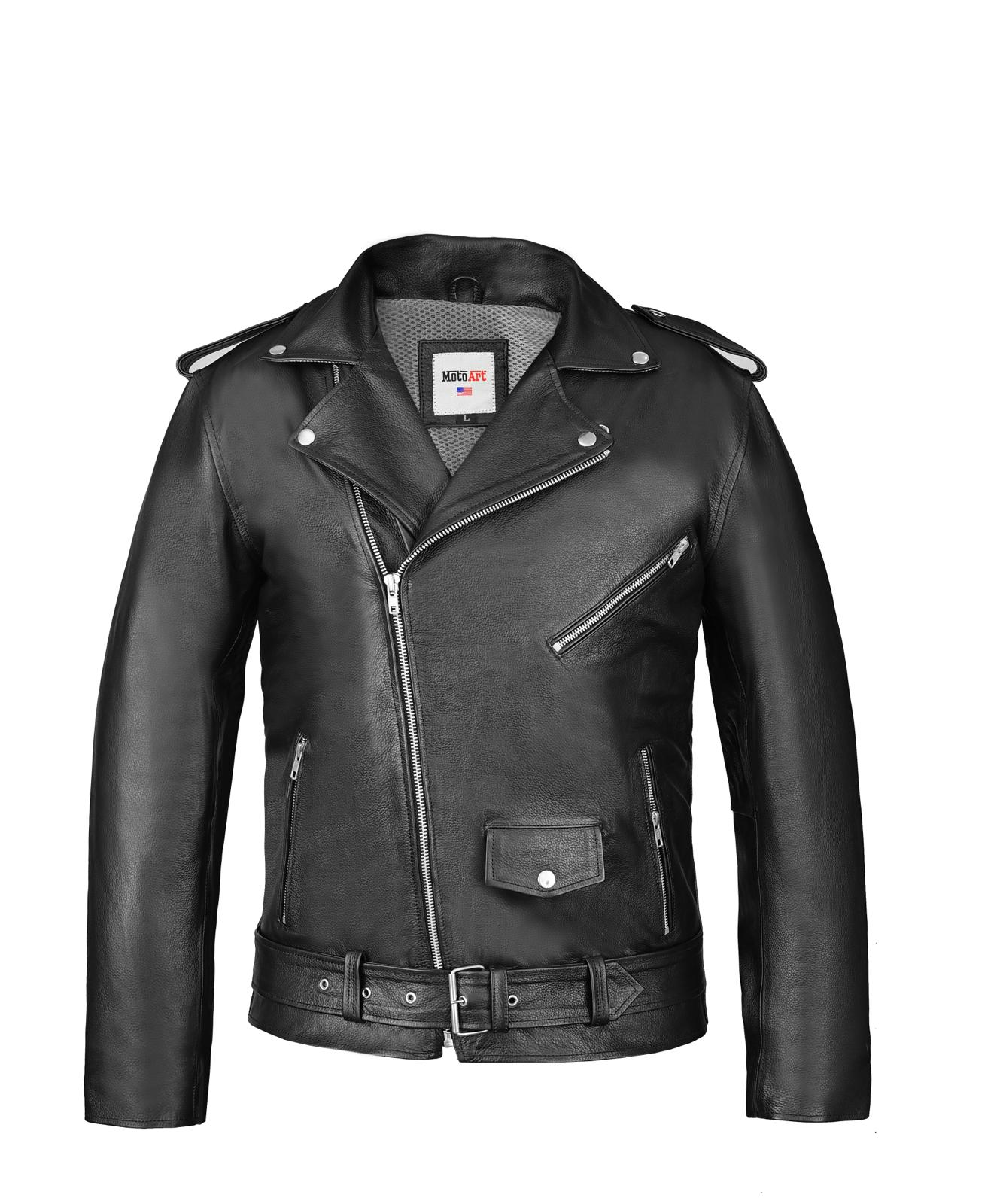 FAD Mens Classic V8 Motorcycle Biker Jacket w/ Armor Protection - FADLeather