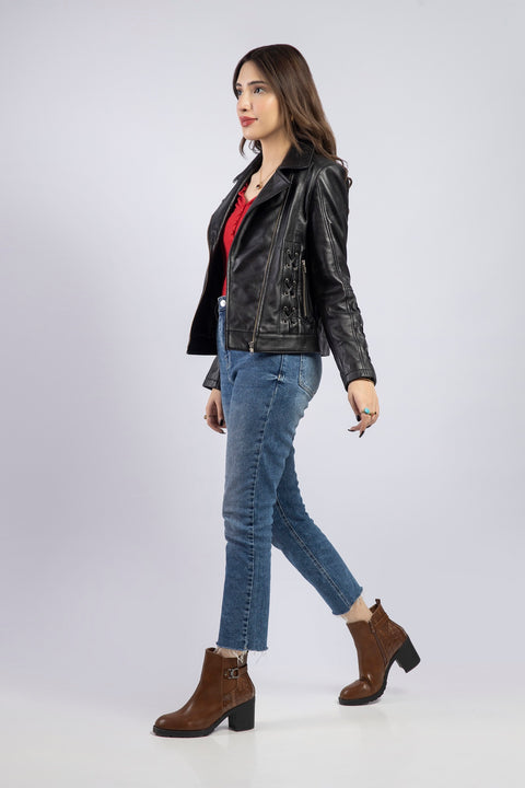 Women Lucinda Genuine Lambskin Leather Jacket