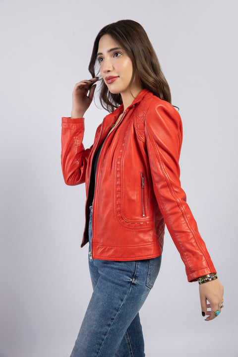 Women Chelsea Genuine Lambskin Leather Jacket