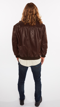 Men's Cowhide Bomber Flight Genuine Leather Jacket, [option2] - Fadcloset
