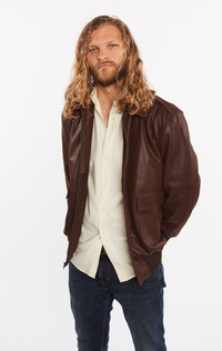 Men's Cowhide Bomber Flight Genuine Leather Jacket, [option2] - Fadcloset