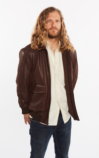 Men's Cowhide Bomber Flight Genuine Leather Jacket, [option2] - Fadcloset