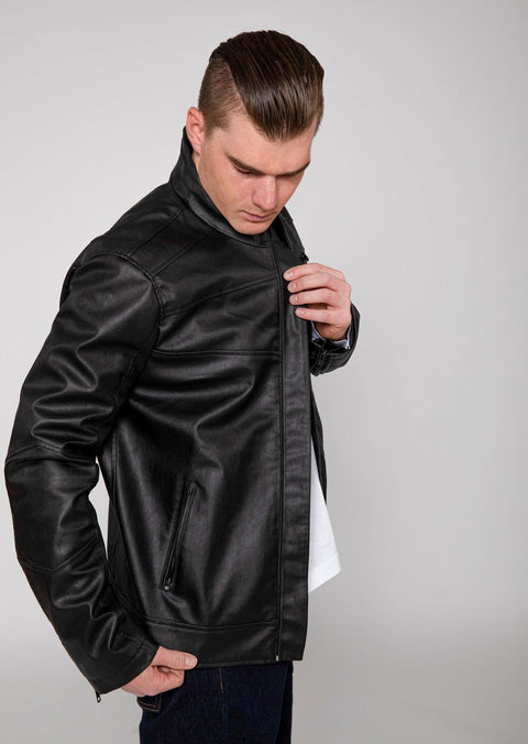 Men's Eagle PU Faux Leather Biker Jacket