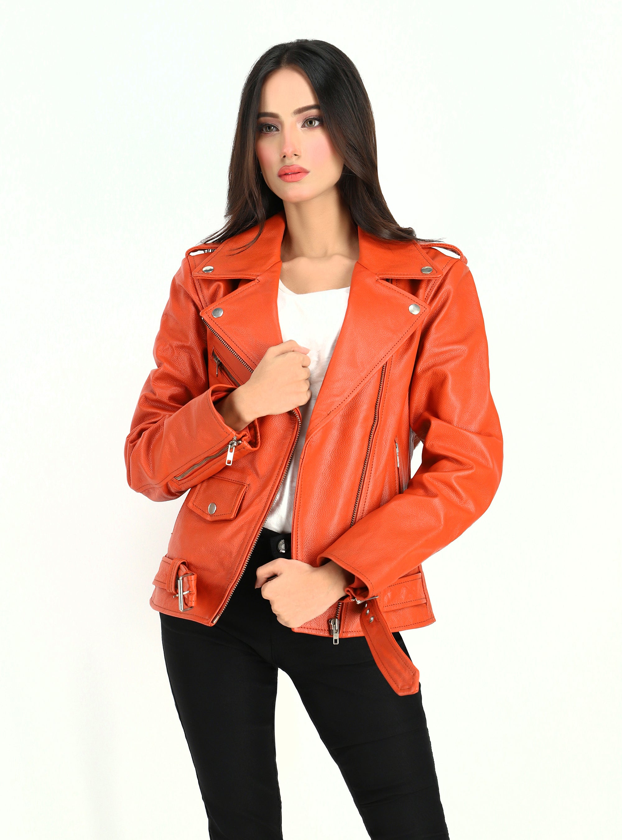 Traci - Women's Fashion Leather Jacket (Dark Cognac) - FMC – First  Manufacturing Company