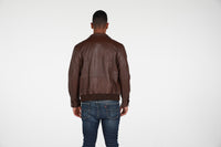Austin Mens Leather Bomber Jacket Brown, [option2] - Fadcloset