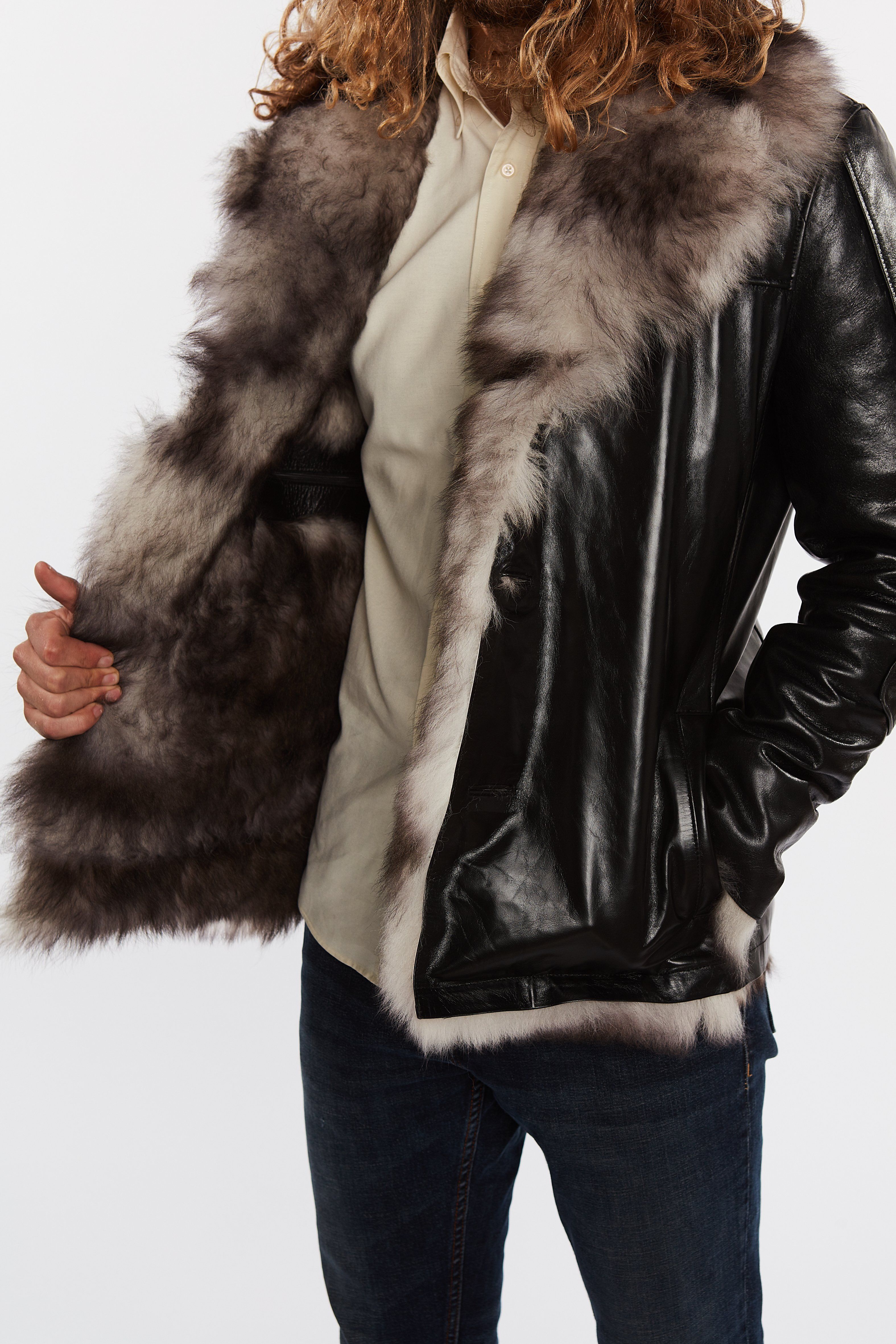 Leather Coat - Hillsborough Toscana Shearling Men's Fur Leather Jacket - Clearance