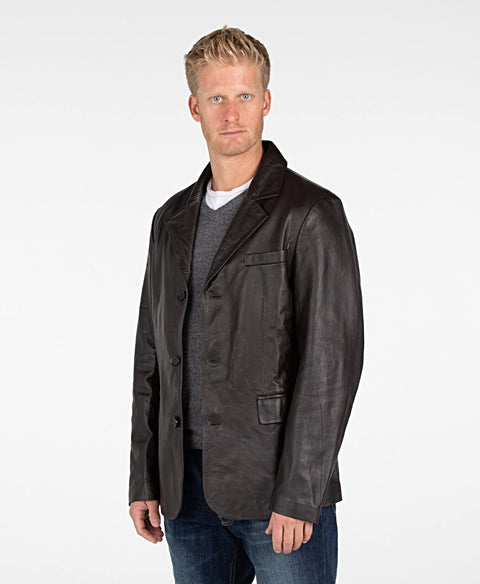 Leather Coat - Mens Lexington Premium Leather Blazer Coat