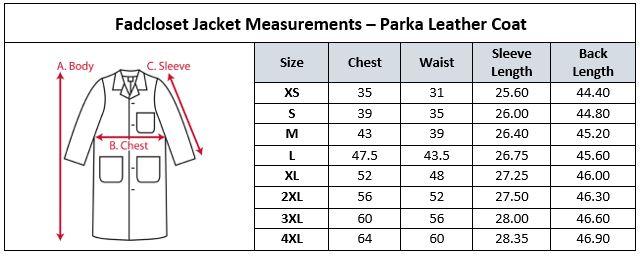 Leather Coat - Mens Top Quality Parka Full Length Leather Coat