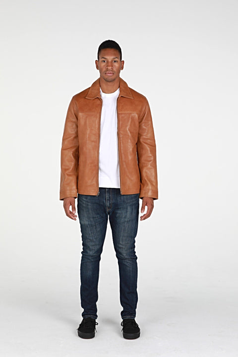 Leather Jacket - Abbyse Mens Leather Jacket Lambskin - New!