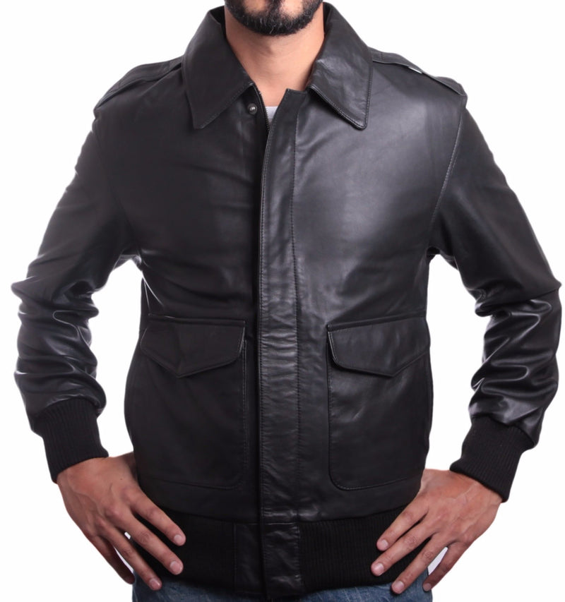 Houston Mens Leather Bomber Jacket, [option2] - Fadcloset