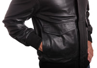 Houston Mens Leather Bomber Jacket, [option2] - Fadcloset