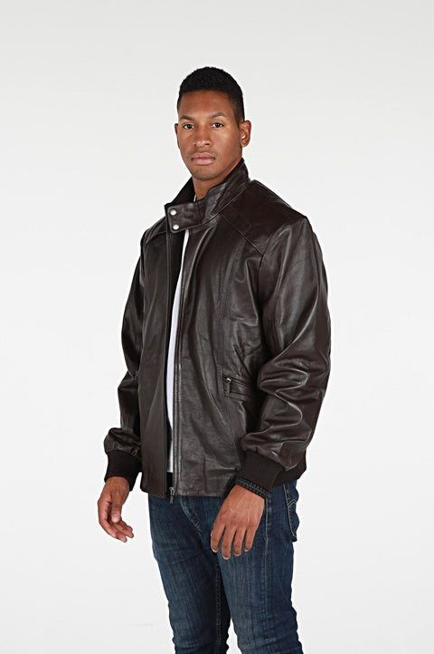 Leather Jacket - Mens Calypso Bomber Leather Jacket