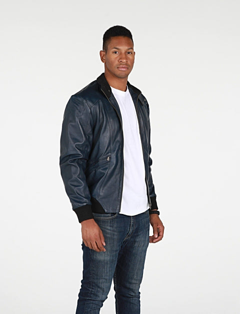 Leather Jacket - Mens Calypso Bomber Leather Jacket