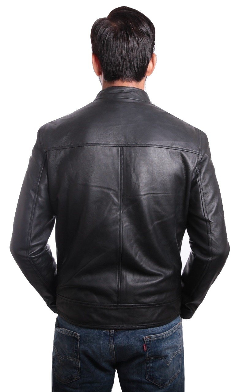 Mens Corporate Leather Jacket Black, [option2] - Fadcloset