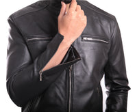 Mens Corporate Leather Jacket Black, [option2] - Fadcloset
