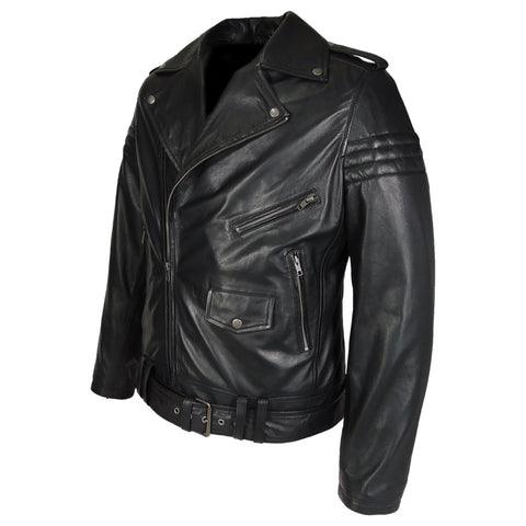 Mens Gavin Moto Assymetric Leather Jacket, [option2] - Fadcloset