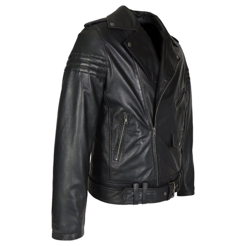 Mens Gavin Moto Assymetric Leather Jacket, [option2] - Fadcloset
