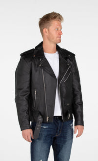 Leather Jacket - MotoArt Men's Classic Cruiser V1 Biker Genuine Leather Jacket