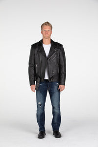 Leather Jacket - MotoArt Men's Classic Cruiser V1 Biker Genuine Leather Jacket