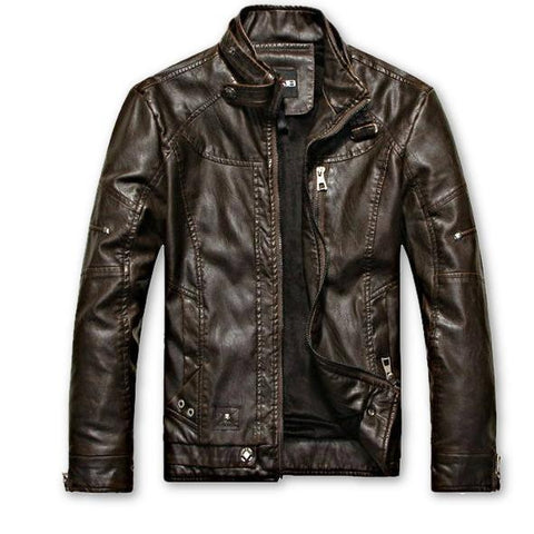 Swift Mens Leather Jacket, Coffee - Fadcloset
