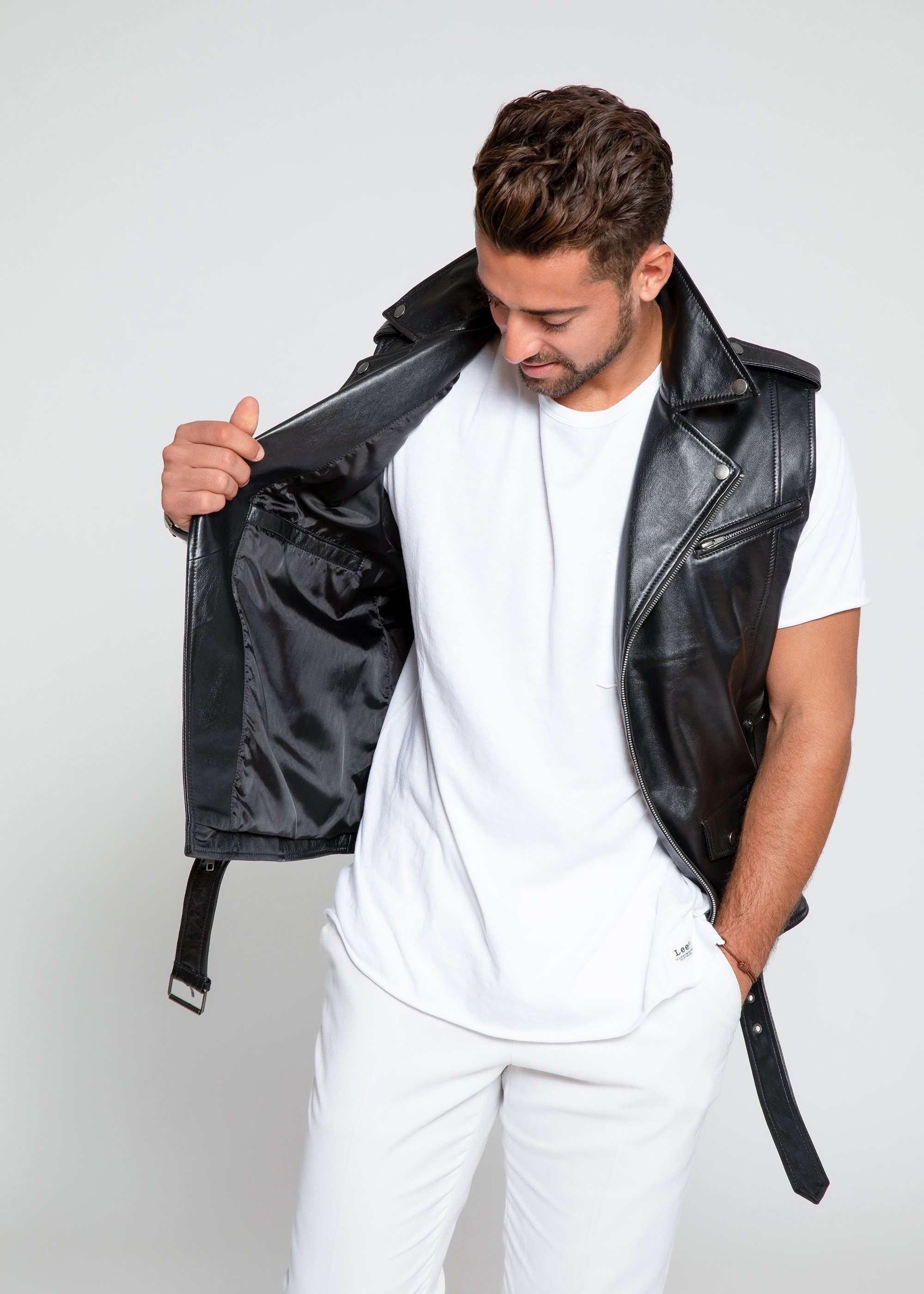 Leather Vest - Men's Jax Ultimate Lambskin Leather Vest - Clearance