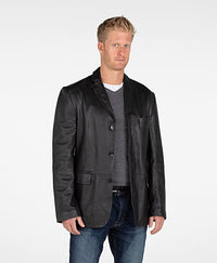 Mens Leather Blazer - Men's Sicilian 3 Button Lamb Leather Blazer