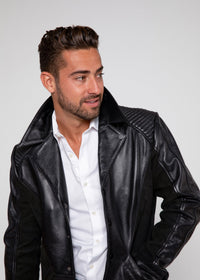 Mens Leather Blazer - Men's Tormund Suede Leather Blazer - Clearance