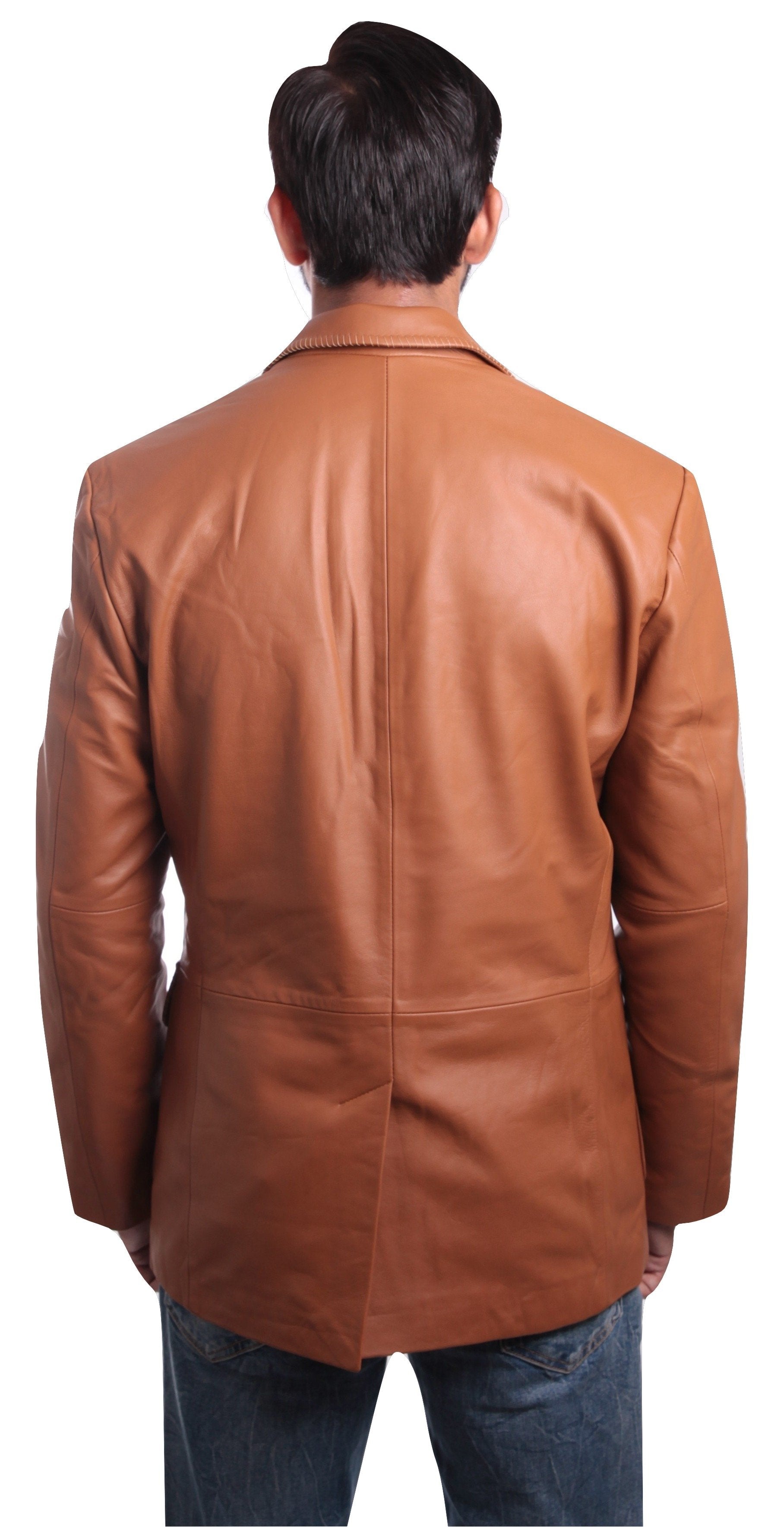 Mens Tan Western Blazer Whip Stitched, [option2] - Fadcloset