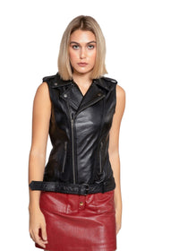 Women Leather Vest - Womens Liana Leather Vest - Clearance