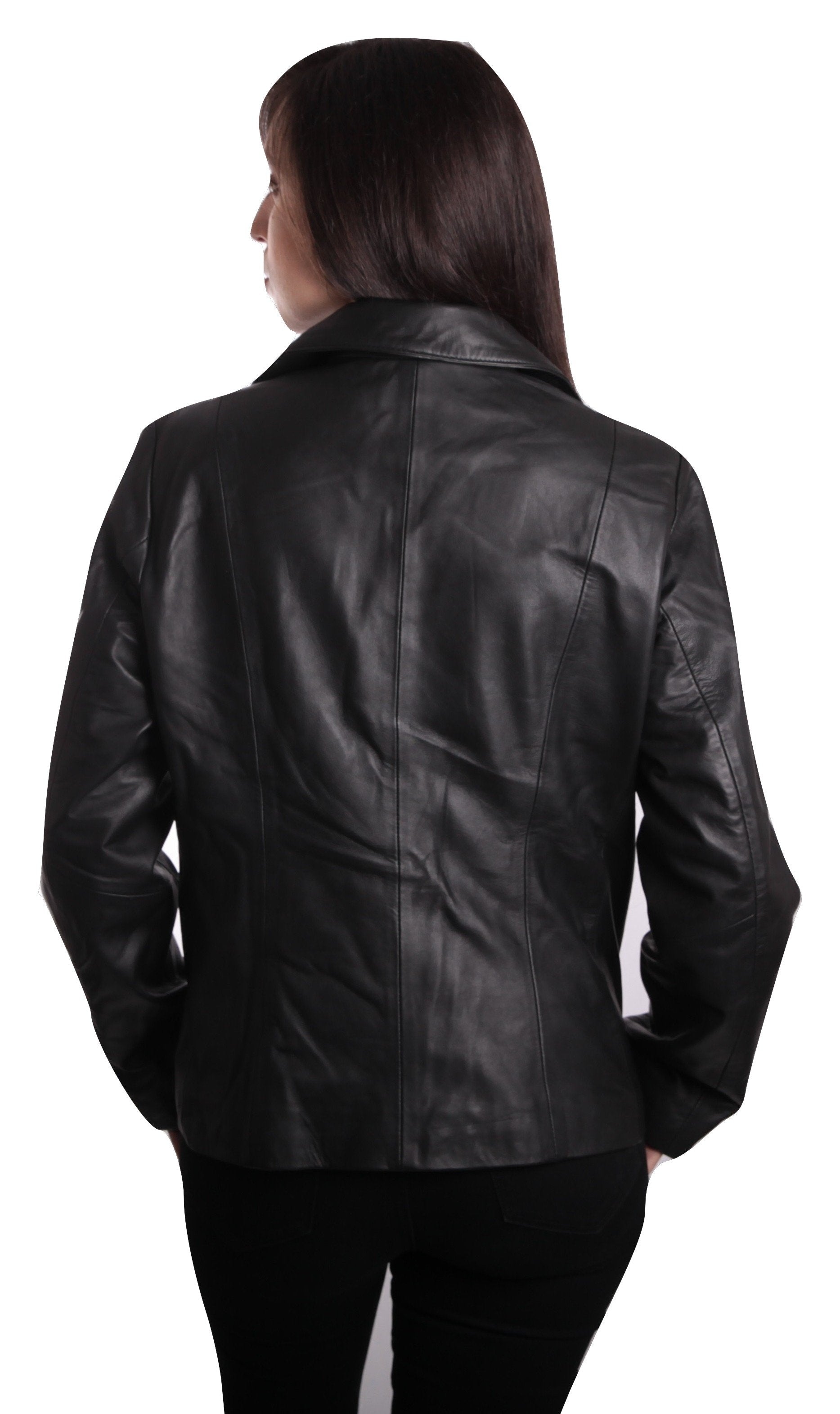 Ella Womens Leather Blazer, [option2] - Fadcloset