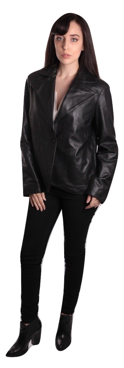 Ella Womens Leather Blazer, [option2] - Fadcloset