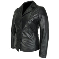 Women's Athena 3 Button Leather Coat, [option2] - Fadcloset